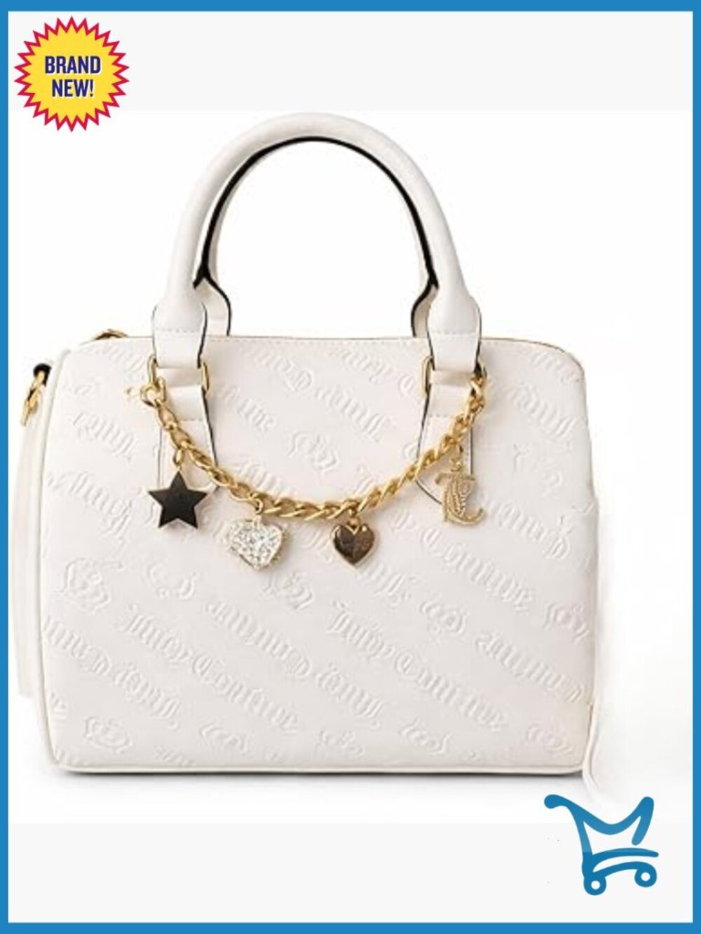 Structured Logo Satchel Handbag with Adjustable Crossbody Strap